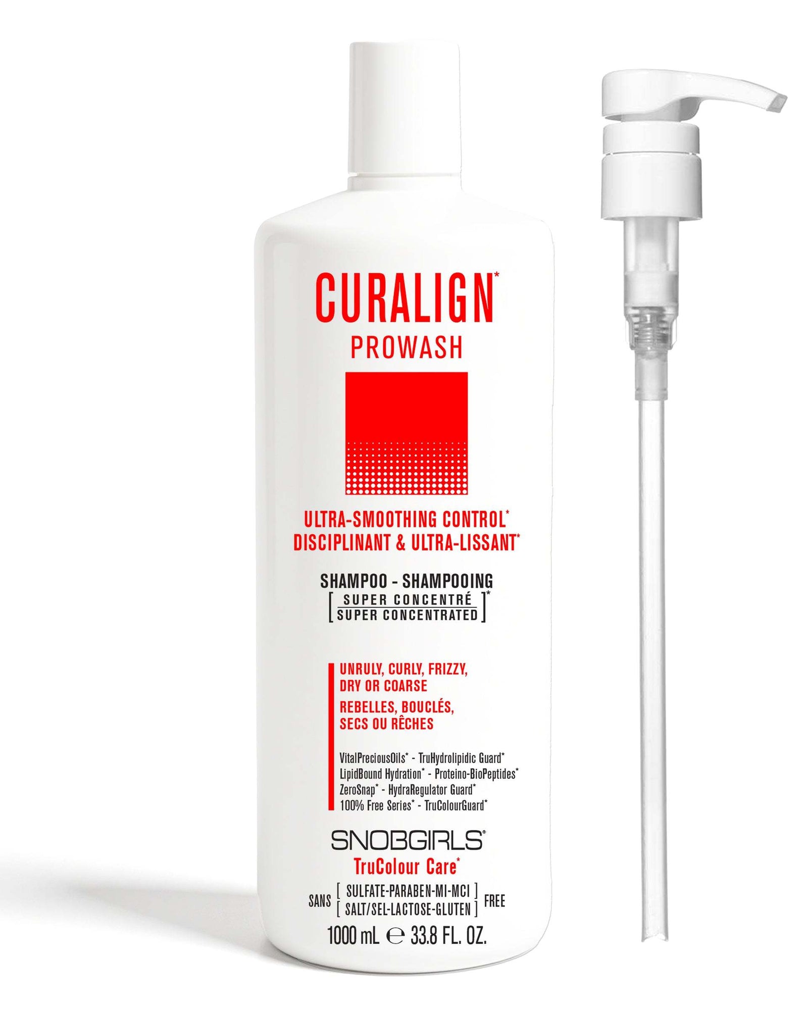 CURALIGN Vegan Shampoo 1000 mL + PumpULTRA-SMOOTHING CONTROL

For Unruly, Curly, Frizzy, Dry or Coarse Hair
Super Concentrated PROWASH Vegan ShampooLuxurious lather gently cleanses and helps nourish, reSNOBGIRLS Canada