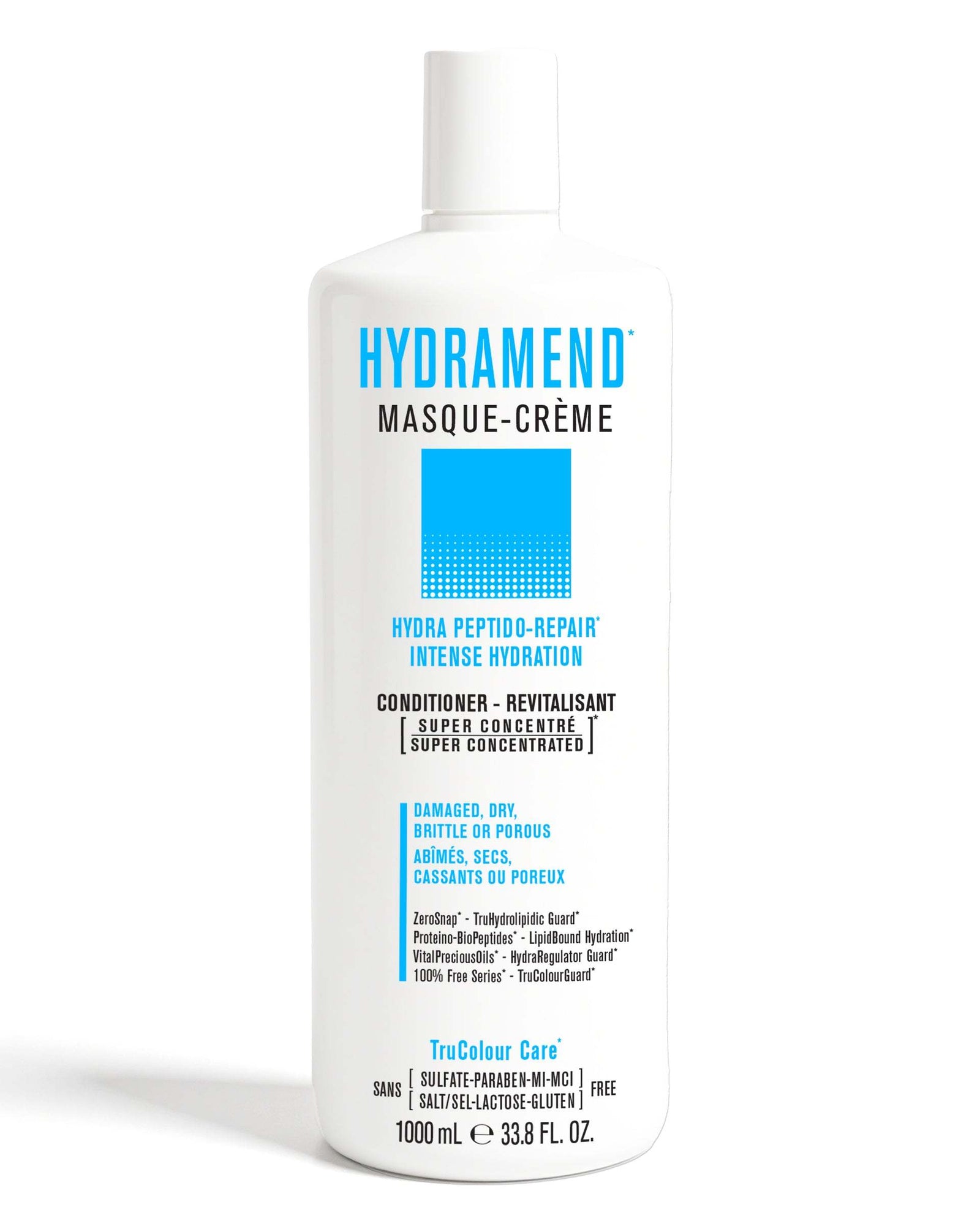 HYDRAMEND Vegan Hydrating Conditioner 1000 mLHYDRA PEPTIDO-REPAIRINTENSE HYDRATION &amp; REPAIR

Tailored for Damaged, Dry, Brittle or Porous Hair. Super Concentrated Vegan Hair Conditioner
Lightweight cream riSNOBGIRLS Canada