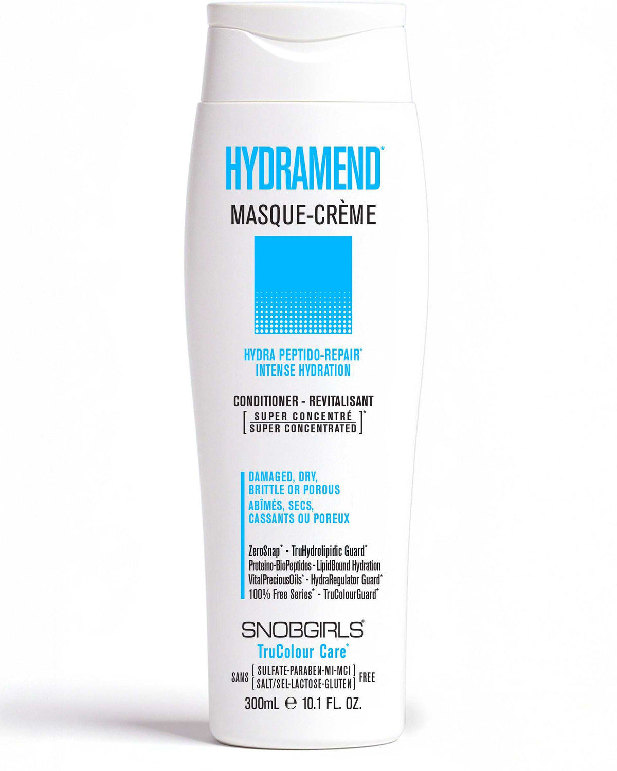 HYDRAMEND Hydrating DUO 300 mLHYDRA PEPTIDO-REPAIRINTENSE HYDRATION
For Damaged, Dry, Brittle or Porous Hair 1 x HYDRAMEND  Hydrating Shampoo 300 mL 1 x HYDRAMEND  Hydrating Conditioner 300 mL 

SNOBGIRLS Canada
