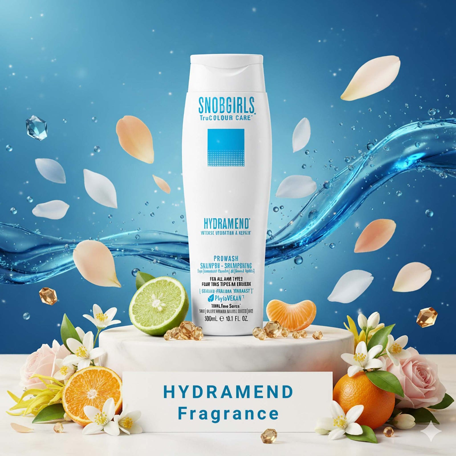 HYDRAMEND Vegan Shampoo and Conditioner 1000 mL duo for intense hydration and hair repair