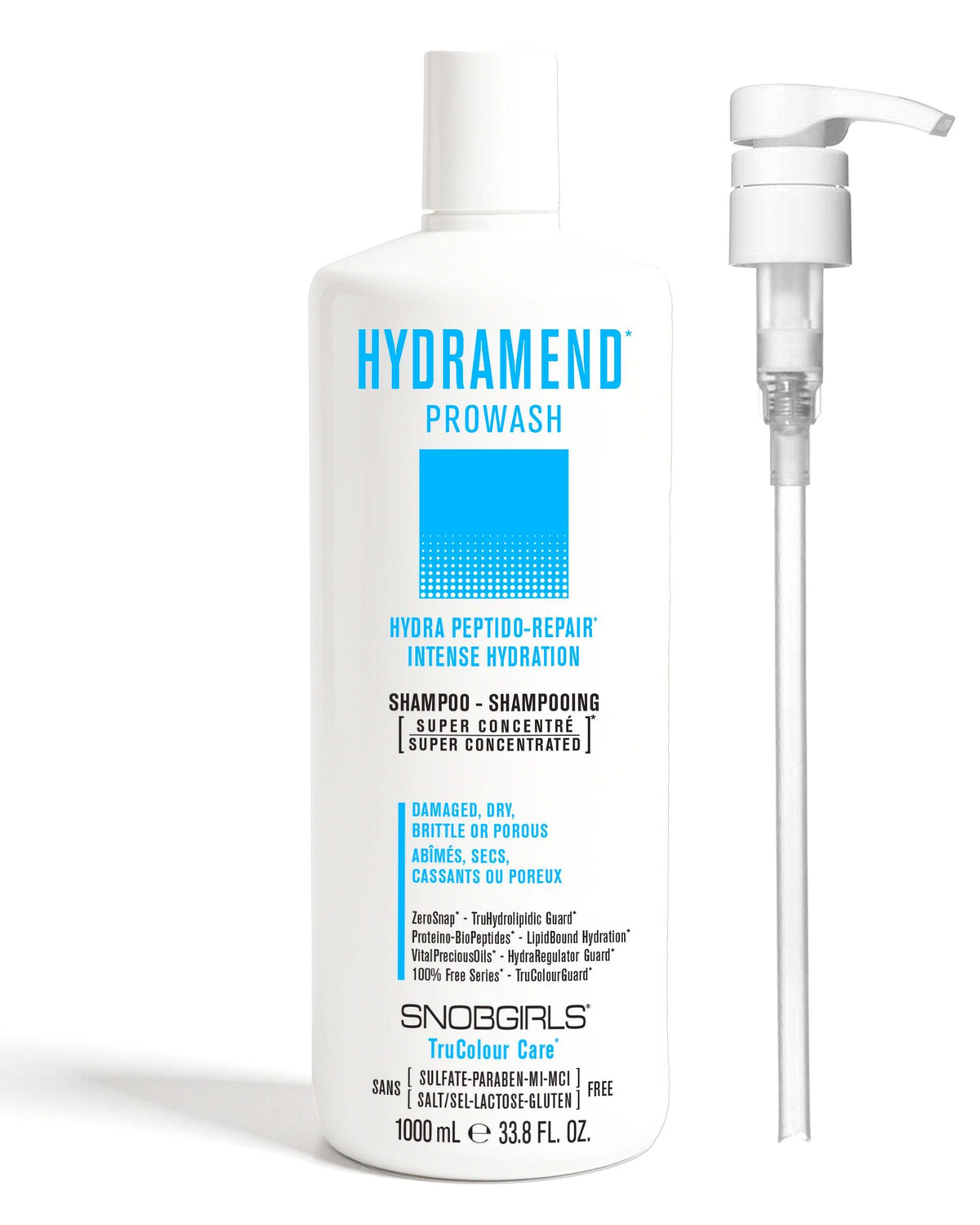 HYDRAMEND Vegan Hydrating Shampoo + PumpHYDRA PEPTIDO-REPAIRINTENSE HYDRATION
Tailored for Damaged, Dry, Brittle or Porous Hair. Super Concentrated PROWASH Vegan Hydrating Shampoo
Luxurious lather gently cSNOBGIRLS Canada