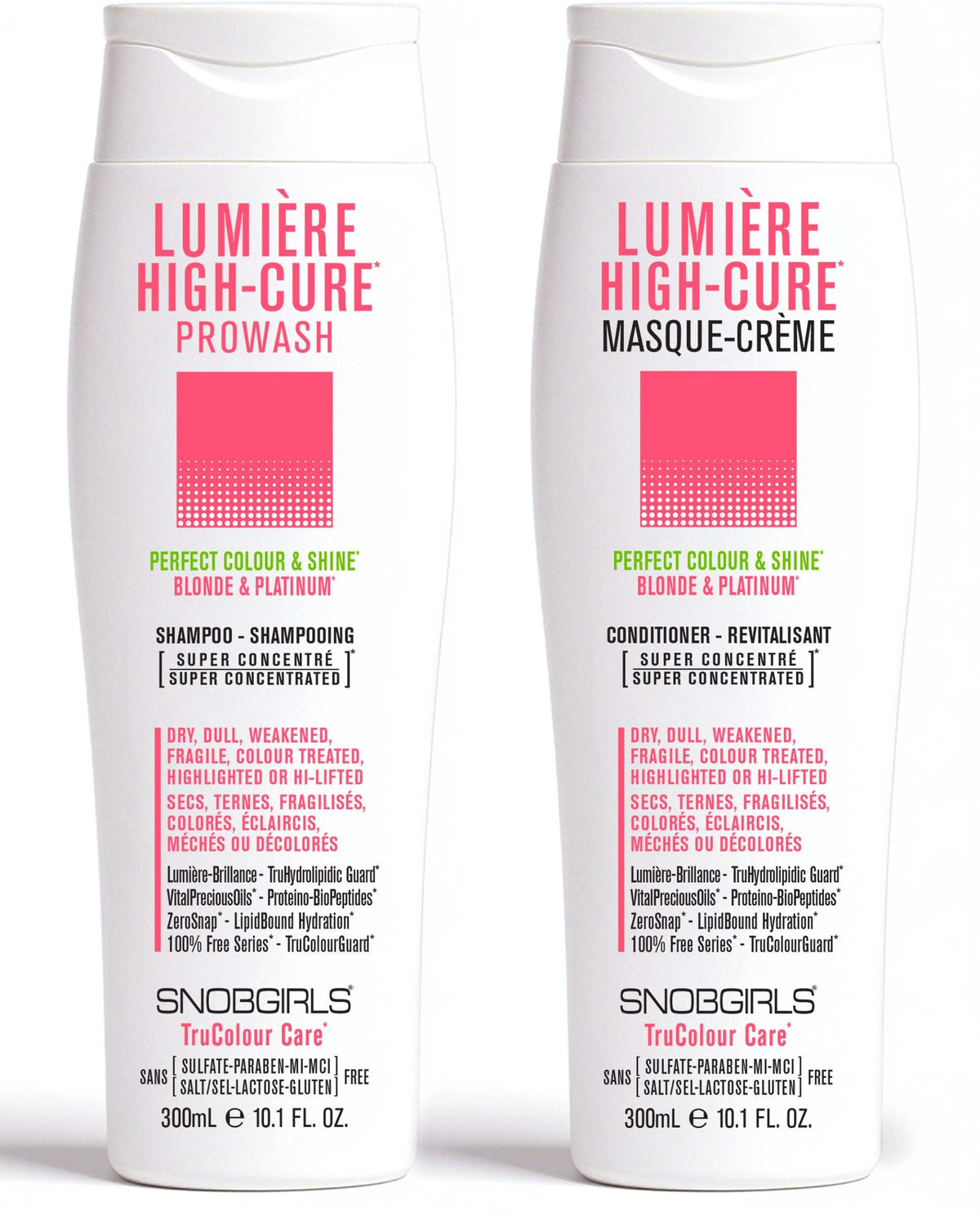 LUMIERE HIGHCURE DUO 300 mLPERFECT COLOUR &amp;amp; SHINE* BLONDE &amp;amp; PLATINUM*For Dry, Dull, Weakened, Fragile, Colour Treated, Highlighted or Highly-Lifted Hair1 x LUMIERE HIGHCURE PROWASH 300SNOBGIRLS Canada