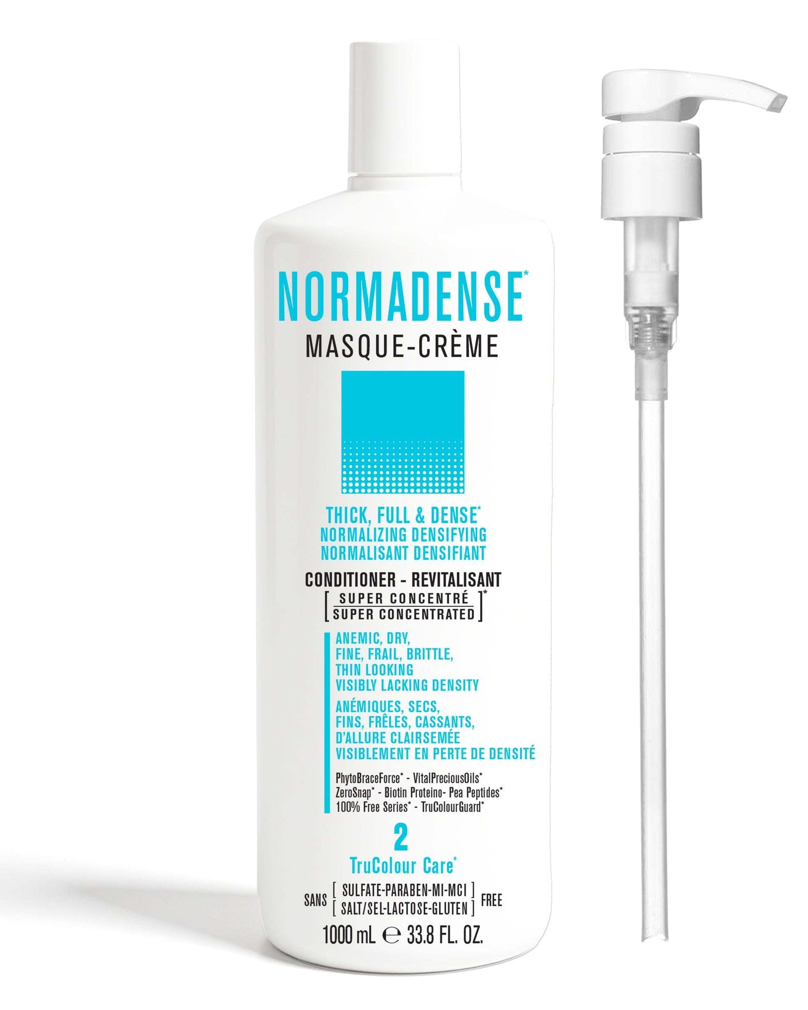 NORMADENSE 2 Conditioner 1000 mL + PumpTHICK, FULL &amp; DENSENORMALIZING DENSIFYING

For Dry, Fine, Frail, Brittle, Thin Looking Hair, Visibly Lacking Density
Super Concentrated MASQUE-CREMEVegan ConditiSNOBGIRLS Canada