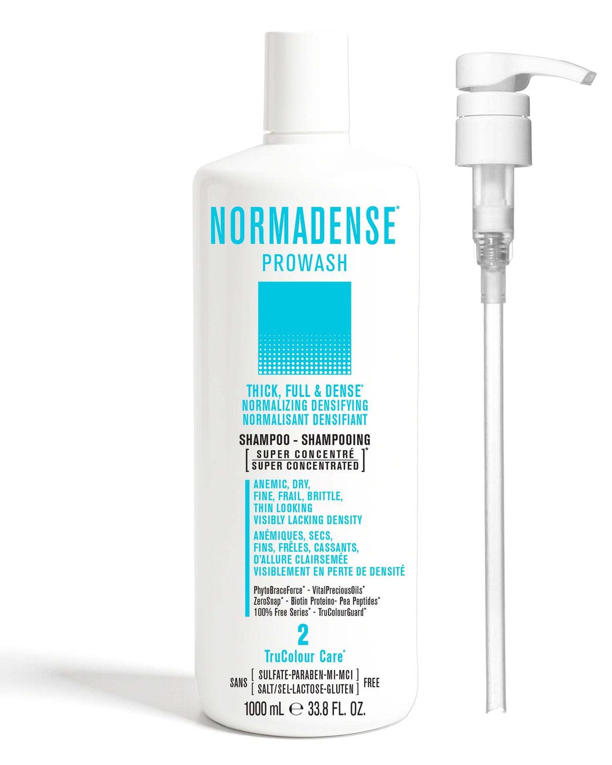 NORMADENSE 2 Vegan Shampoo 1000 mL + PumpTHICK, FULL &amp;amp; DENSENORMALIZING DENSIFYING

For Dry, Fine, Frail, Brittle, Thin Looking Hair, Visibly Lacking DensitySuper Concentrated PROWASH Vegan Shampoo
LuxuSNOBGIRLS Canada