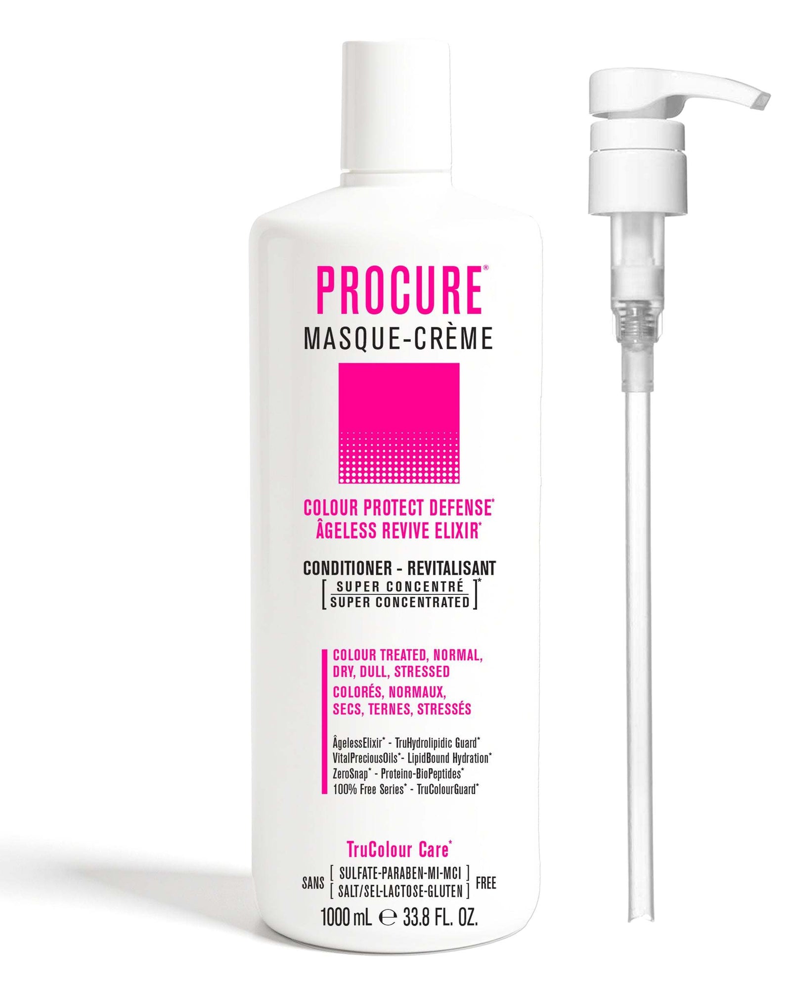 PROCURE Vegan Conditioner 1000 mL + PumpCOLOUR PROTECT DEFENSEÂGELESS REVIVE ELIXIR

For Colour Treated, Normal, Dry, Dull, Stressed Hair.
Super Concentrated MASQUE-CREME Vegan Hair ConditionerLightweight SNOBGIRLS Canada