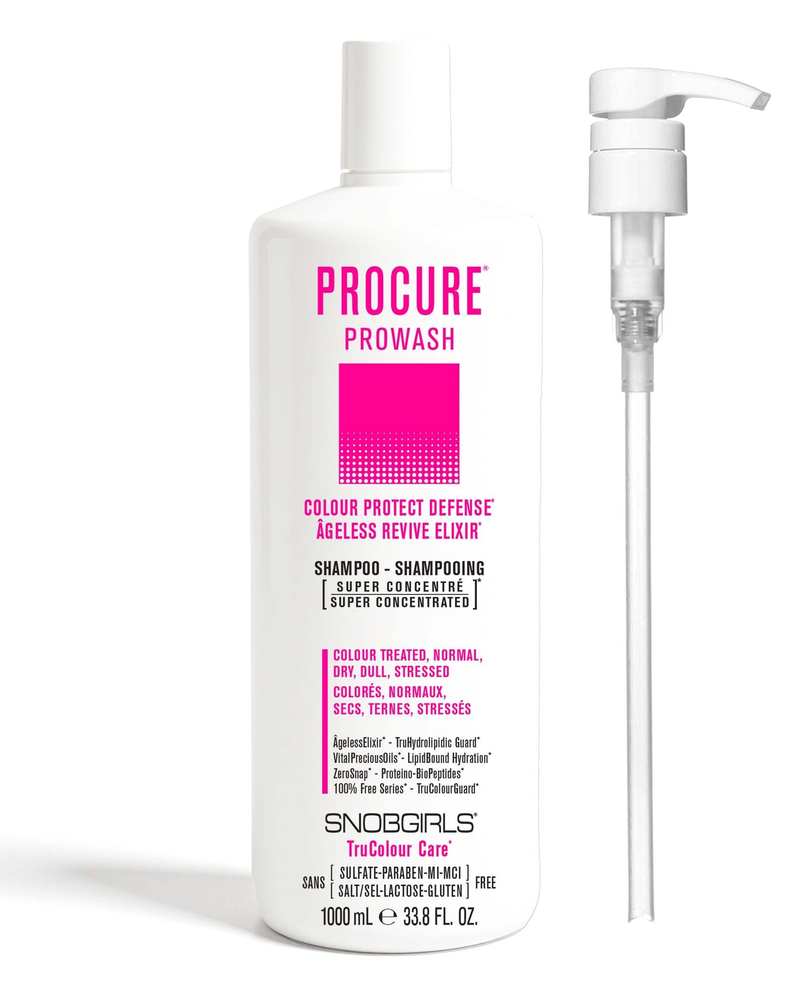 PROCURE Vegan Shampoo 1000 mL + PumpCOLOUR PROTECT DEFENSEÂGELESS REVIVE ELIXIR
For Colour Treated, Normal, Dry, Dull, Stressed Hair.
Super Concentrated  PROWASH Vegan ShampooLuxurious lather gently clSNOBGIRLS Canada