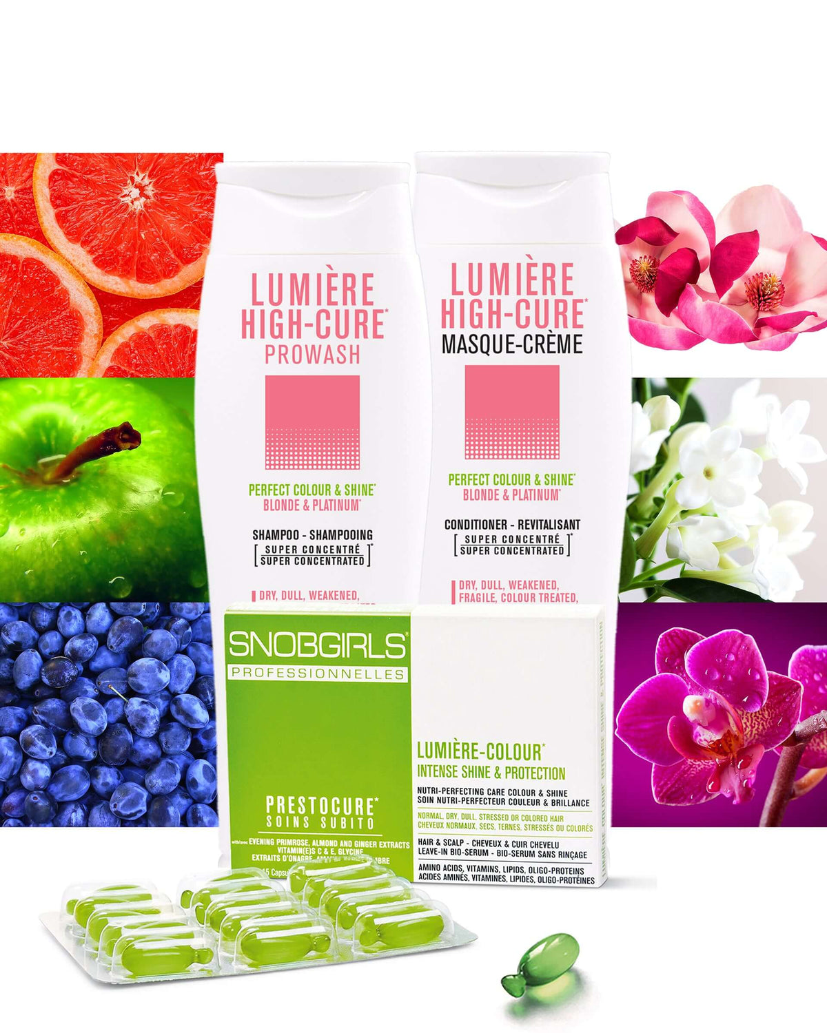 Trio LUMIERE HIGHCURE Vegan Shampoo, Conditioner, Hair Oil for Perfect Colour &amp; Shine
