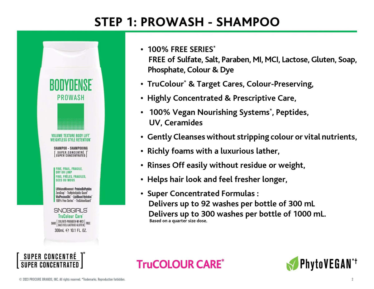 Trio BODYDENSE Vegan Shampoo, Conditioner, Hair Oil for Volume Texture Body Lift SNOBGIRLS