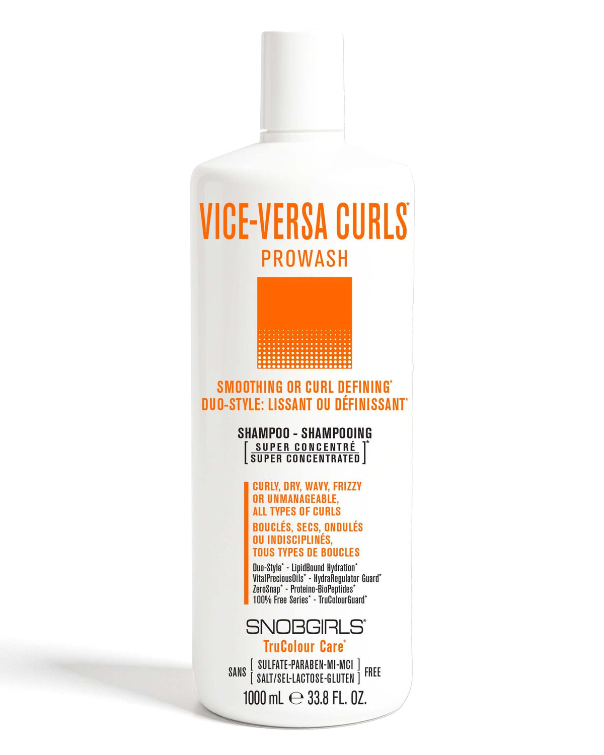 VICE-VERSA CURLS Vegan Shampoo 1000 mLDUO-STYLE: SMOOTHING OR CURL DEFINING

For Curly, Dry, Wavy, Frizzy or Unmanageable Hair. All Types of Curls.
Super Concentrated PROWASHVegan ShampooLuxurious latherSNOBGIRLS Canada