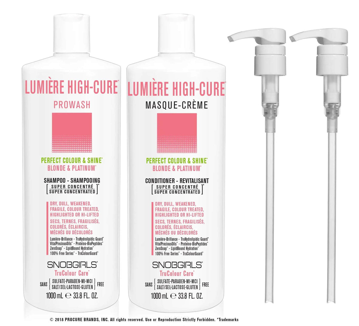 DUO LUMIERE HIGH-CURE - Prowash + Masque-Creme 1000 mL - SNOBGIRLS Canada