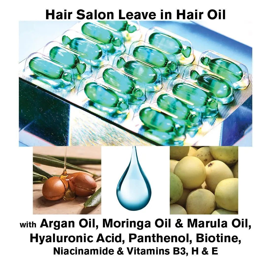BODYDENSE Intensive Leave-In Hair Oil with Argan Oil, Hyaluronic Acid, Panthenol, Biotin, Aloe &amp; Vitamins - SNOBGIRLS Canada