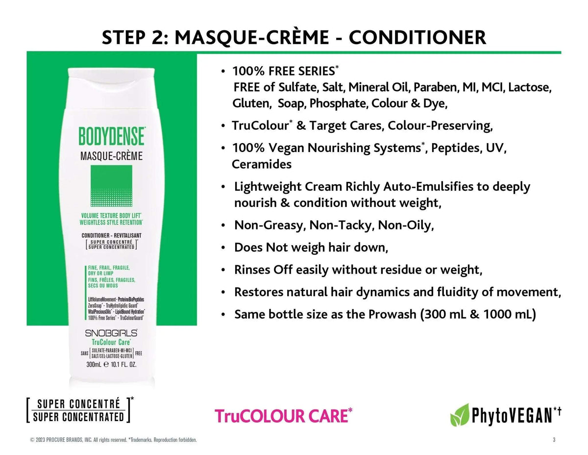 BODYDENSE Masque-Creme Vegan Conditioner 1000 mL + Pump - SNOBGIRLS Canada
