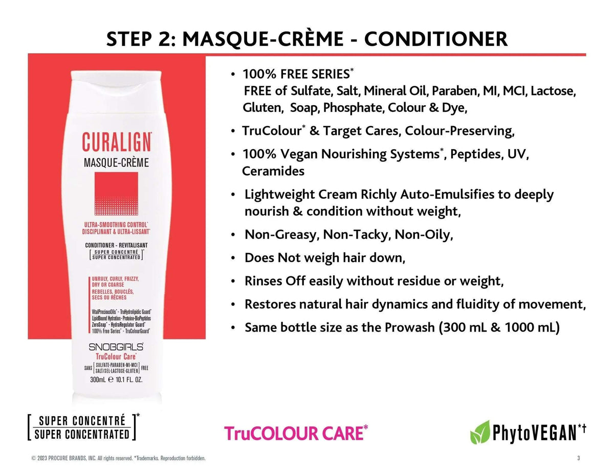 CURALIGN Masque-Creme Vegan Conditioner 1000 mL + Pump - SNOBGIRLS Canada