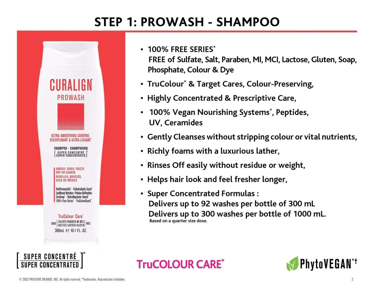 CURALIGN Prowash Vegan Shampoo 1000 mL + Pump - SNOBGIRLS Canada