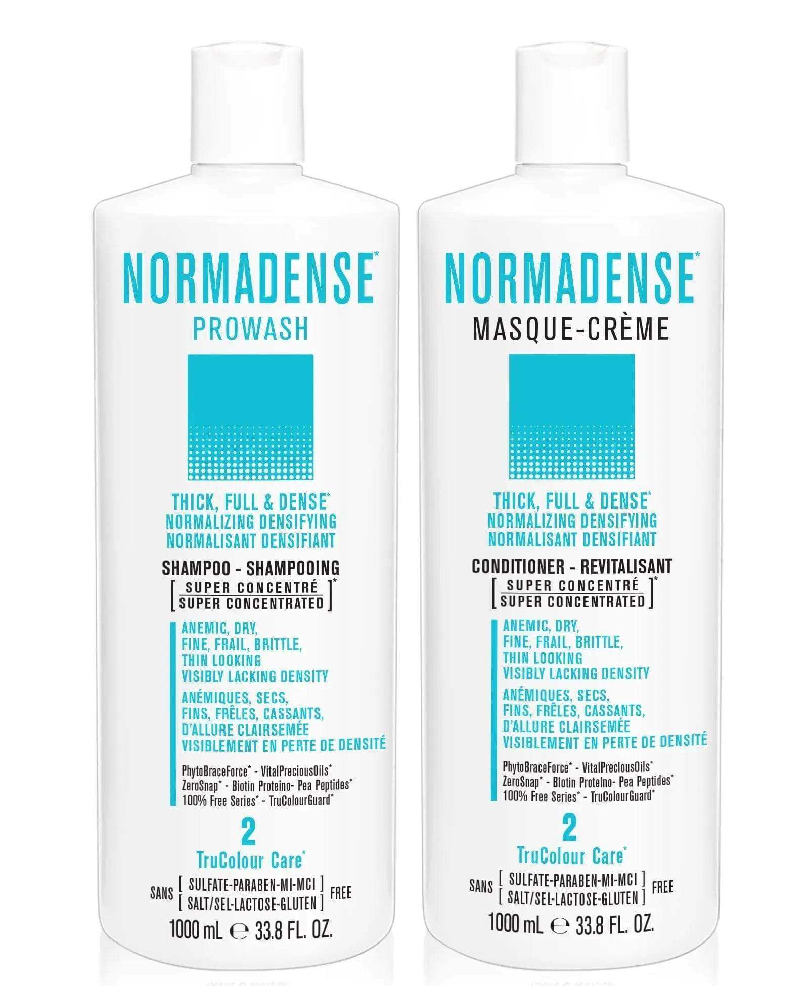 NORMADENSE 2 Duo 1000 mLTHICK, FULL &amp; DENSENORMALIZING DENSIFYING
For Dry, Fine, Frail, Brittle, Thin Looking Hair, Visibly Lacking Density1 x NORMADENSE 2 Shampoo 1000 mL 1 x NORMADENSSNOBGIRLS Canada