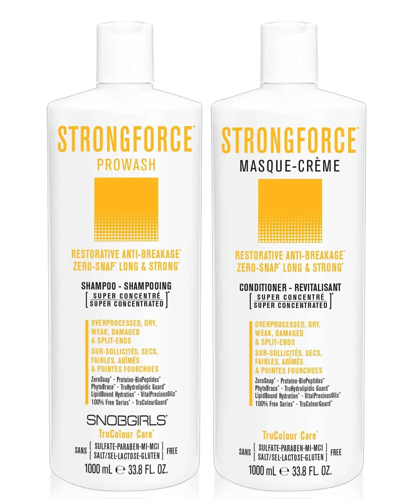 DUO STRONGFORCE Bundle- 1 Shampoo with 1 Conditioner 1000 mL - SNOBGIRLS Canada