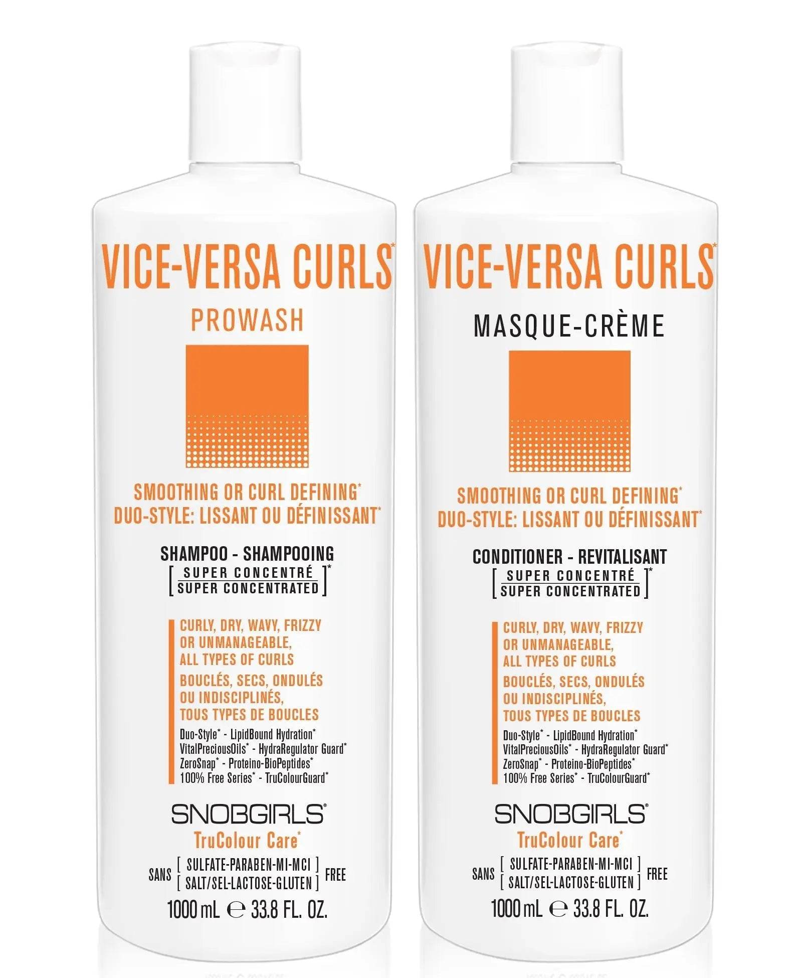 VICE-VERSA CURLS Shampoo Conditioner Duo 1000 mLVICE-VERSA CURLS Shampoo Conditioner Duo 1000 mLSNOBGIRLS Canada