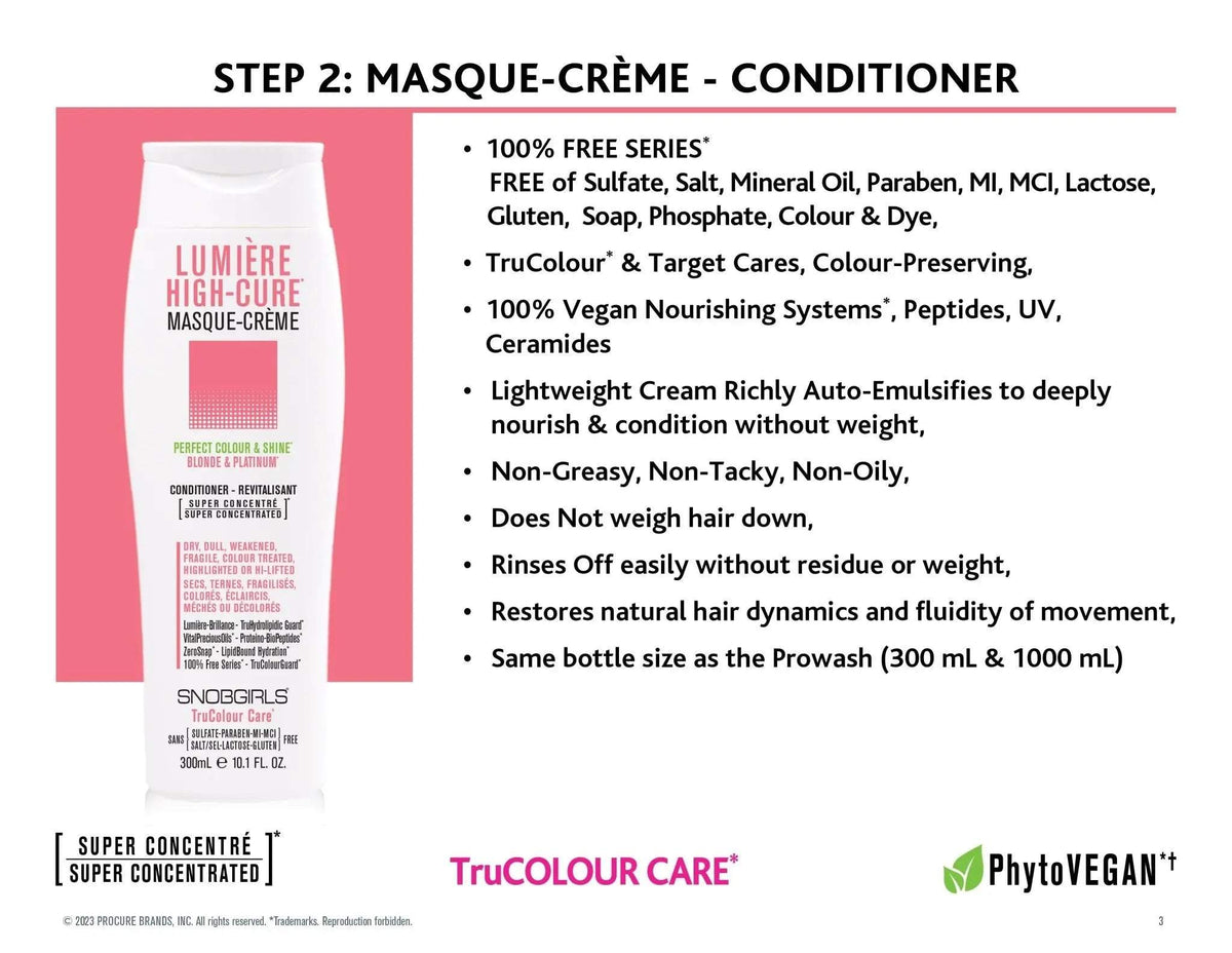 LUMIERE HIGHCURE Masque-Creme Vegan Conditioner 1000 mL - SNOBGIRLS Canada