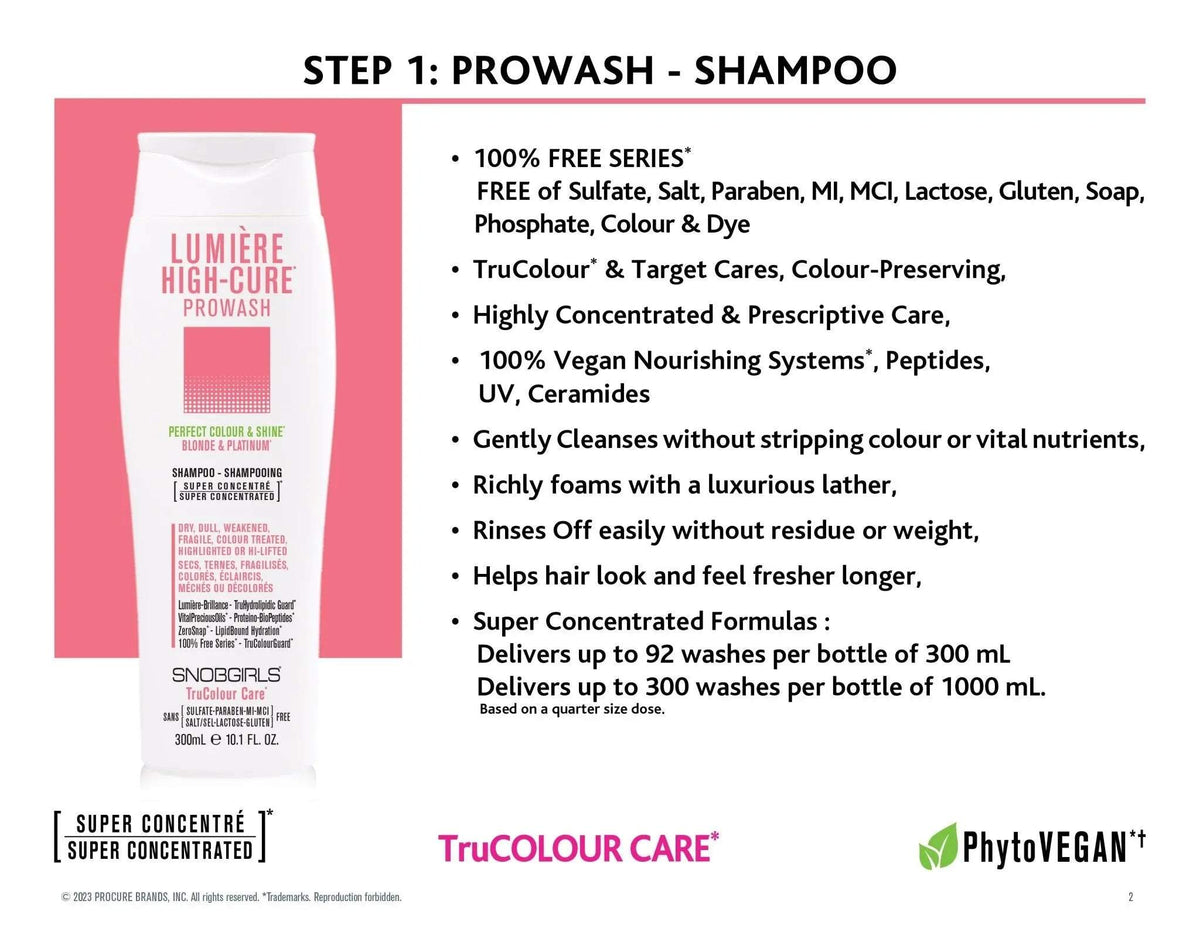 LUMIERE HIGHCURE Prowash (shampoo) 1000 mL - SNOBGIRLS Canada