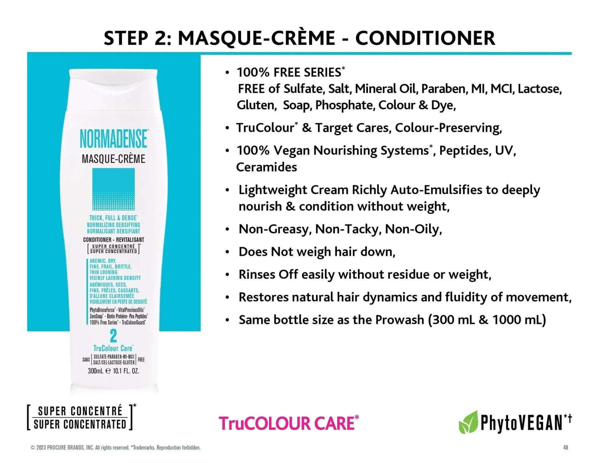 NORMADENSE 2 Masque-Creme Vegan Conditioner 1000 mL + Pump - SNOBGIRLS Canada