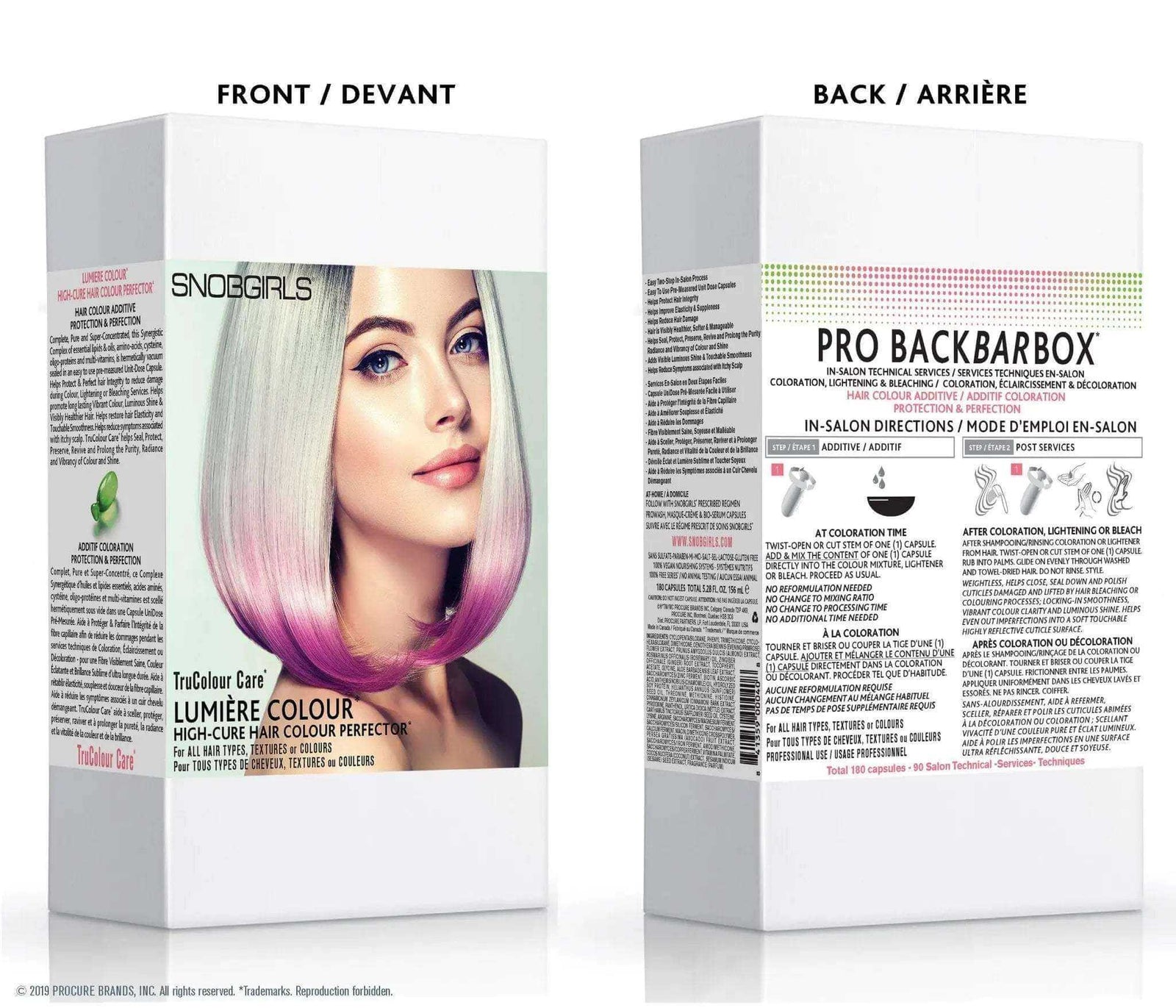 PRO BACKBARBOX HAIR COLOUR ADDITIVE PROTECTION & PERFECTIONLUMIÈRE COLOUR* HIGH-CURE HAIR  COLOUR PERFECTOR*HAIR COLOUR ADDITIVE PROTECTION &amp; PERFECTIONIN-SALON TECHNICAL SERVICESCOLORATION, LIGHTENING &amp; BLEACHINGFORSNOBGIRLS Canada