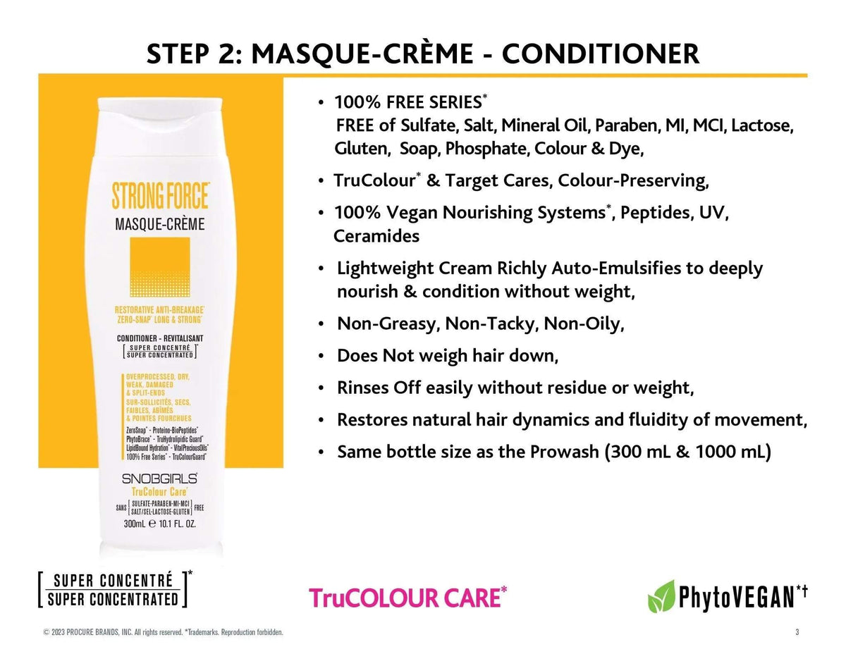 STRONGFORCE Masque-Creme Vegan Conditioner 1000 mL + Pump - SNOBGIRLS Canada