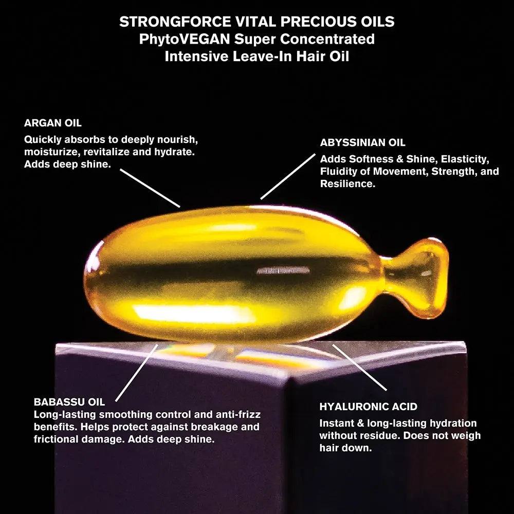 STRONGFORCE VITAL PRECIOUS OILS - 45 Capsules PhytoVEGAN Super Concentrated Intensive Leave-In Hair Oil - SNOBGIRLS Canada
