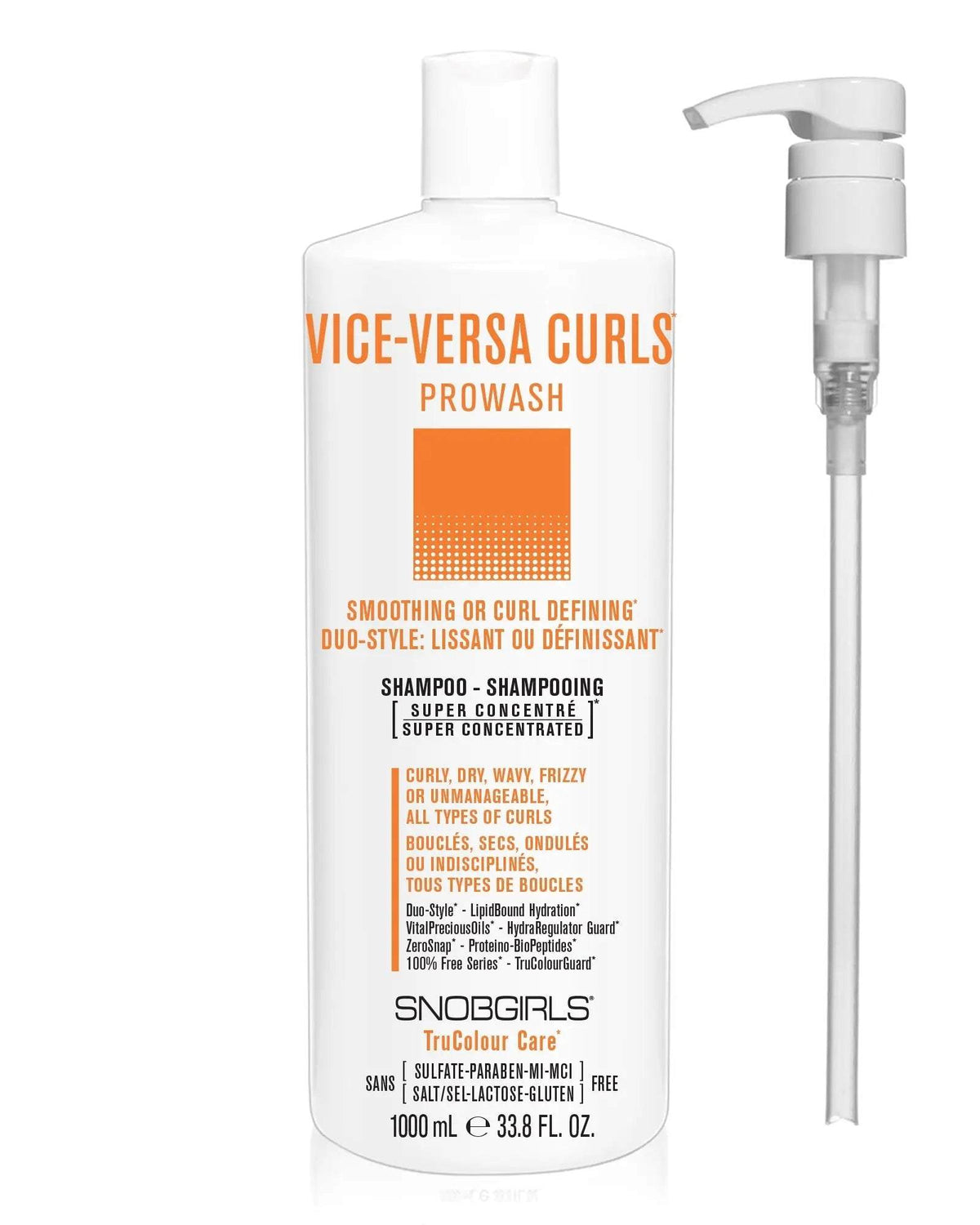 VICE-VERSA CURLS Prowash (shampoo) 1000 mL + Pump - SNOBGIRLS Canada